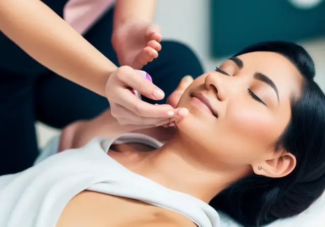 Terapeuta de Reiki aplicando as mãos em uma pessoa