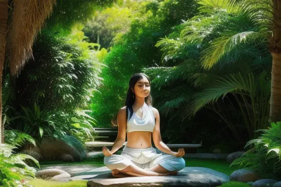 Person meditating in a natural setting